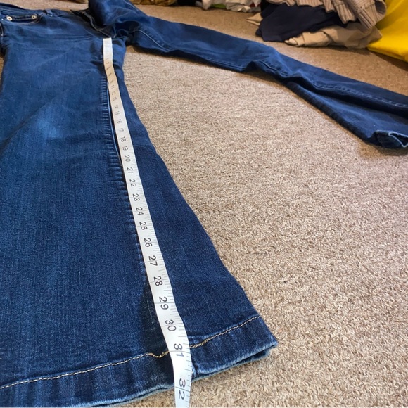 Gap Authentic Flare 27 R x 32 Medium Wash Used Worn Distressed Stretchy - Picture 6 of 14